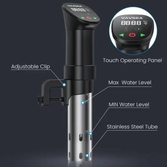 VAVSEA Sous Vide Machines with Digital Touch Screen and Accurate Temperature Time Control image {5}