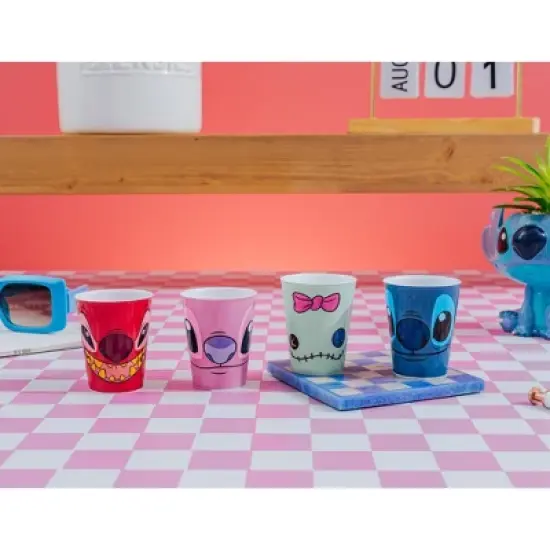 Silver Buffalo Disney Lilo & Stitch 4-Piece Plastic Mini Cup Set | Each Holds 1.5 Ounces image {2}
