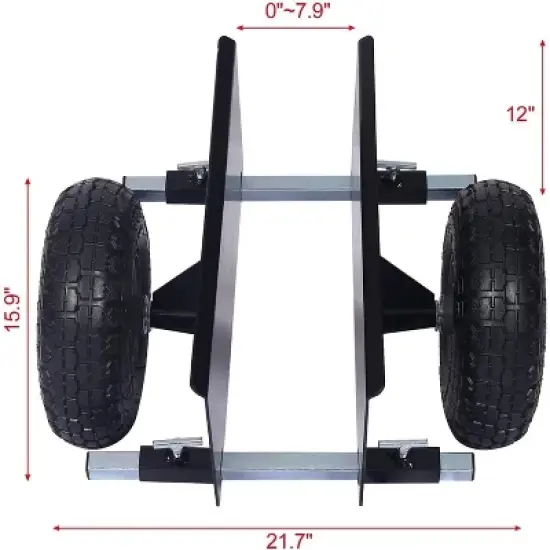 Acekool Adjustable Door Dolly, 600lbs Capacity Panel Cart with 2 Pneumatic Wheels, Clamp Grip for Drywall, Doors, Heavy Appliances image {1}