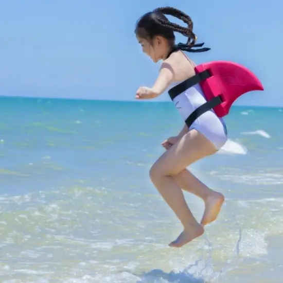 KEKE Back Float Swim Fin Trainer with Elastic Strap, Wearable Shark Fin Swim Float, Buoyancy Foam for Kids Children Toddler Swimming Safety, Purple image {7}