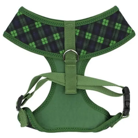 Parisian Pet 'Freedom Harness Scottish' for Dogs & Cats &ndash; Comfortable Adjustable Plaid Dog Harness, Durable Design, Green & Blue image {1}