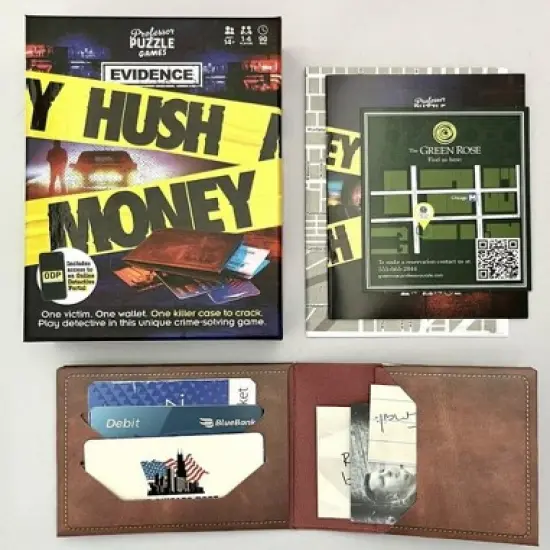 Professor Puzzle Evidence Hush Money Crime-Solving Game | Digital Hybrid image {1}