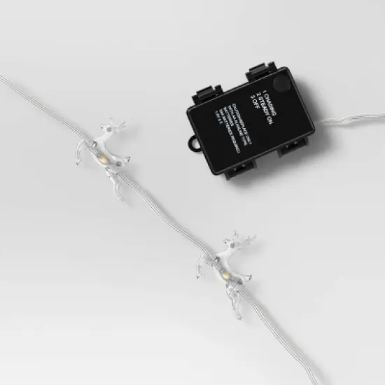 20ct LED Battery Operated Deer Christmas Novelty String Lights Warm White Clear Wire - Wondershop&trade; image {4}