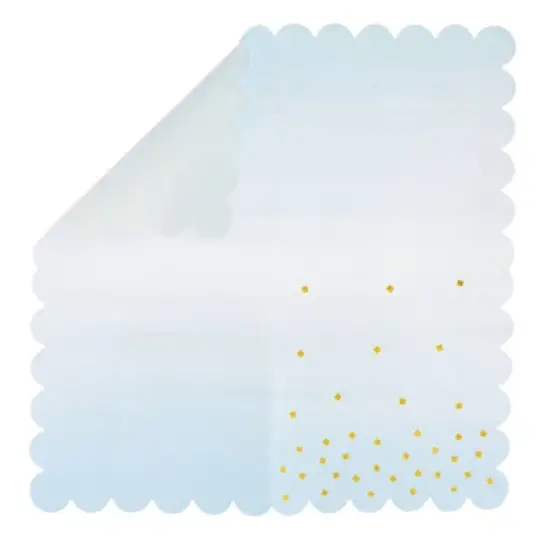 Sparkle and Bash 100 Pack Ombre Cocktail Napkins for Boy Baby Shower, Wedding, Birthday Party (5 x 5 in, Light Blue) image {8}