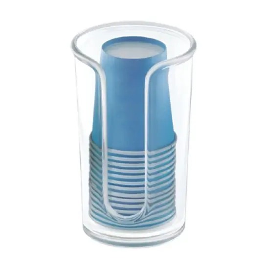 iDesign Disposable Paper Cup Dispenser for Countertop or Vanity - Clear image {3}