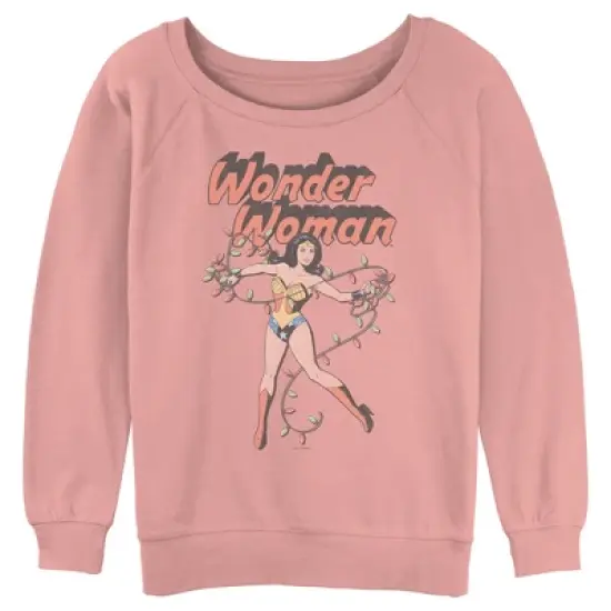 Junior's Wonder Woman Christmas Lights Sweatshirt image {2}