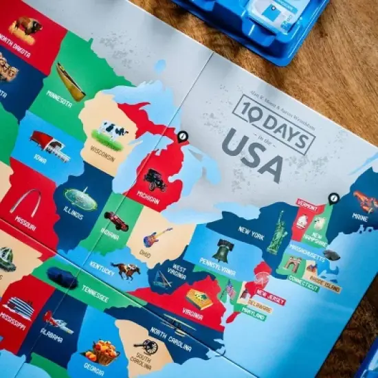 The Op Games 10 Days in the USA Board Game: Educational Focus on Geography & Travel, 2-4 Players, 30 Min Play image {8}