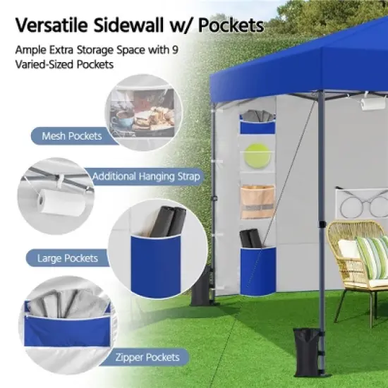 Yaheetech 8x8 Ft Pop-up Canopy with 9 Storage Pockets and Sandbags image {4}