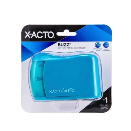 X-ACTO Buzz Battery Powered Pencil Sharpener Blue: Electric Handheld Sharpener for Kids, Requires 4 AA Batteries image {9}