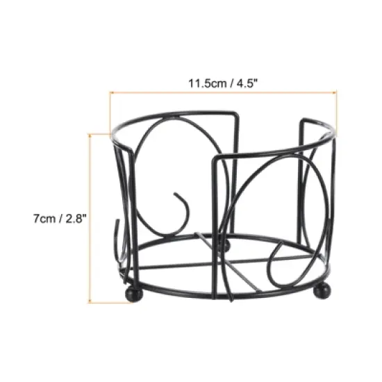 Unique Bargains Vintage Metal Round Coaster Holder for Holding 8 Coasters Black 2 Pcs image {1}