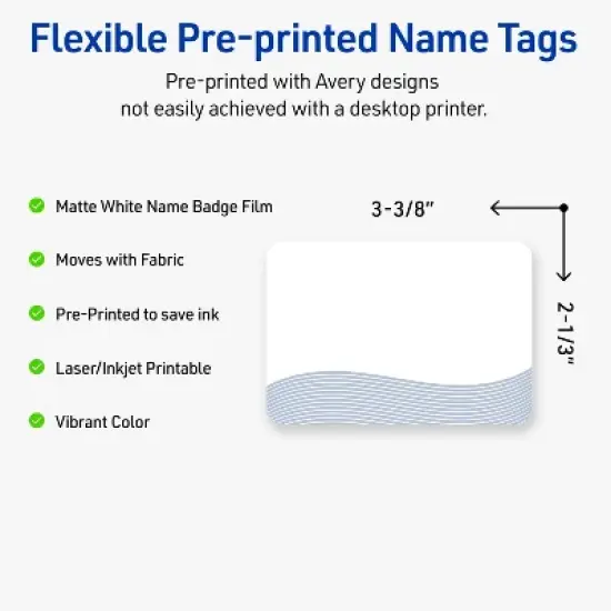 Avery Name Badges, Colorful Design, 2-1/3" x 3-3/8" image {1}