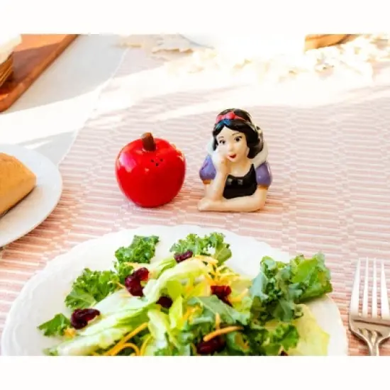 Silver Buffalo Disney Snow White and Apple Ceramic Salt and Pepper Shaker Set image {6}