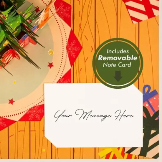 Paper Love 3D Christmas Tree Pop Up Christmas Card, 100% Recycled and Eco-Friendly, 8" x 6" Cover - With Note Tag image {6}