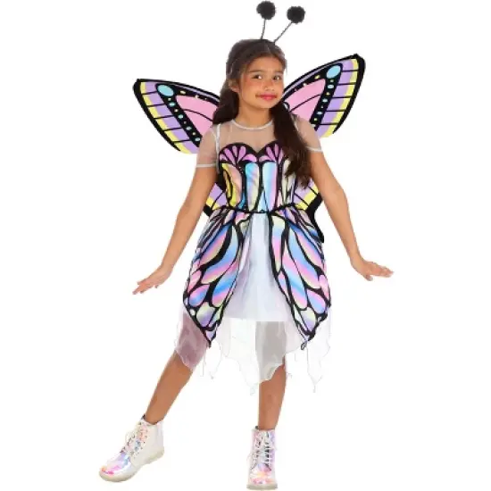 HalloweenCostumes.com Girl's Wild Wings Pastel Butterfly Halloween Costume | Kids Colorful Butterfly Dress-Up Outfit image {2}