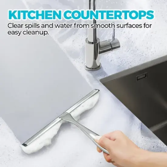 Maison All-Purpose Stainless Steel Shower Squeegee 10inch (2 Pack) image {5}