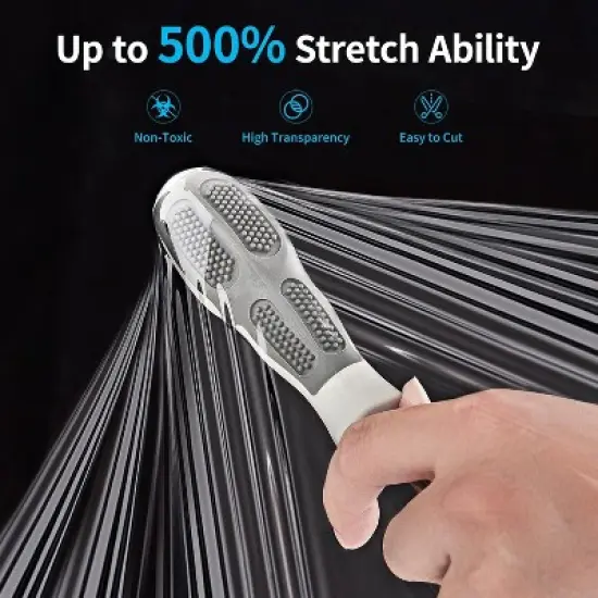 Attop 15 Inch x 1000 Feet Shrink Wrap for Pallet Wrap Moving Wrapping Plastic Roll, 60 Gauge, 2 Pack, Clear image {4}