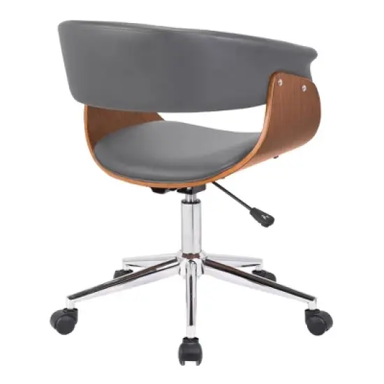 Mantua Mid-Century Office Chair Chrome/Gray - Armen Living image {2}