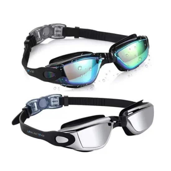 Link Active Swim Goggle With Fast Clasp Technology UV Protection Leak & Fog Proof Wide View Adult/Youth - 2 Pack image {11}