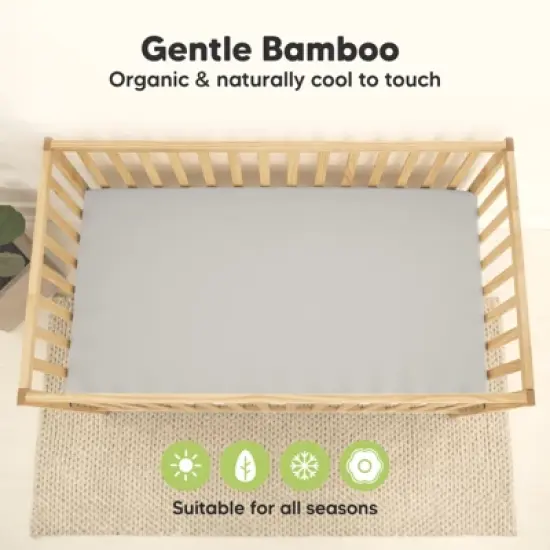 KeaBabies Waterproof Crib Sheets for Boys, Girls, 2pk Baby Fitted Crib Sheet, Waterproof Crib Mattress Protector Sheets image {3}