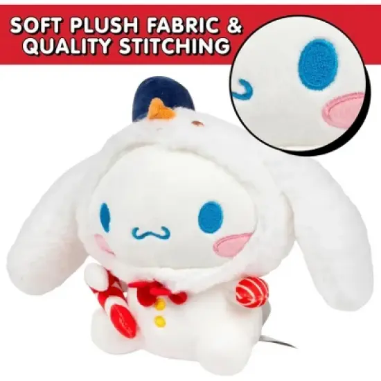 Hello Kitty and Friends 8" Cinnamoroll Snowman Plush - Officially Licensed Sanrio - Soft Stuffed Animal Toy Figure - Gift for Kids, Girls, Boys image {2}