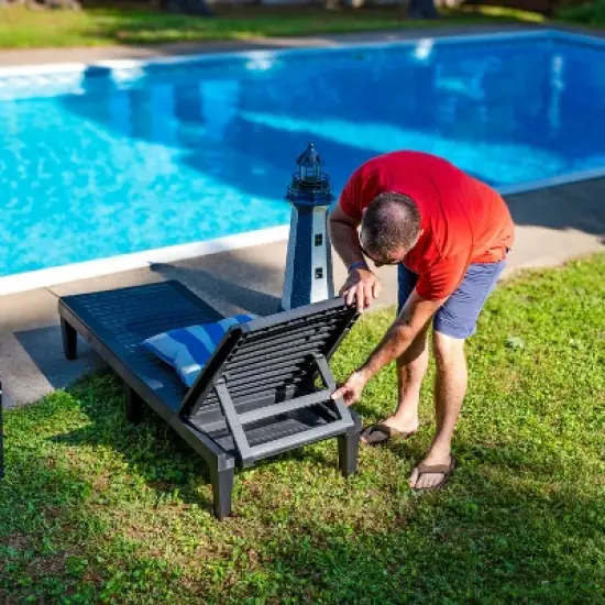 Sunnydaze 5-Position Adjustable Sun Lounger Polypropylene Resin - Black image {7}