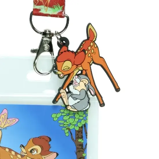 Disney Bambi Besties Forever Lanyard ID Badge Holder and 2" Rubber Charm image {2}