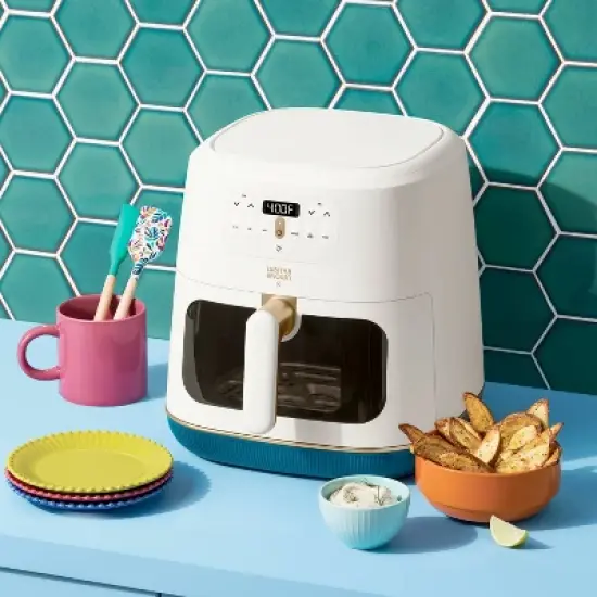 4pc Beaded Stoneware Appetizer Plate Set Pink/Teal/Light Green/Blue - Tabitha Brown for Target: Microwave & Dishwasher Safe image {3}