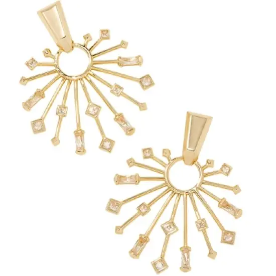 Kendra Scott Jessa Mix Crystal 14K Gold Over Brass Statement Earrings image {2}