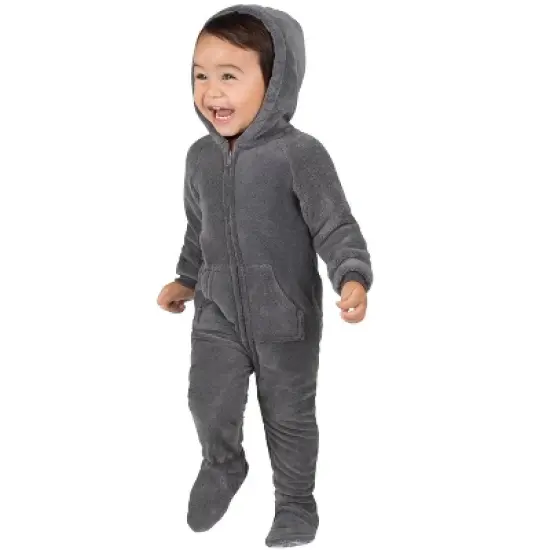 Footed Pajamas - Howling Moon Infant Hoodie Chenille Onesie image {1}