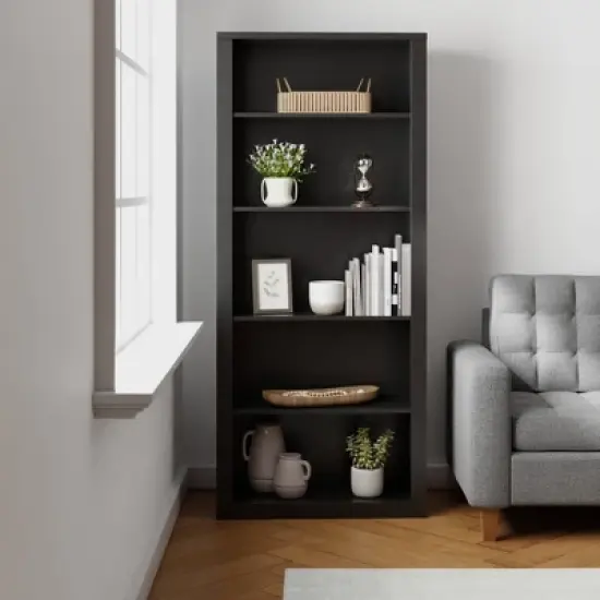 72" Elaine 5 Shelf Standard Bookcase - Brookside Home image {1}