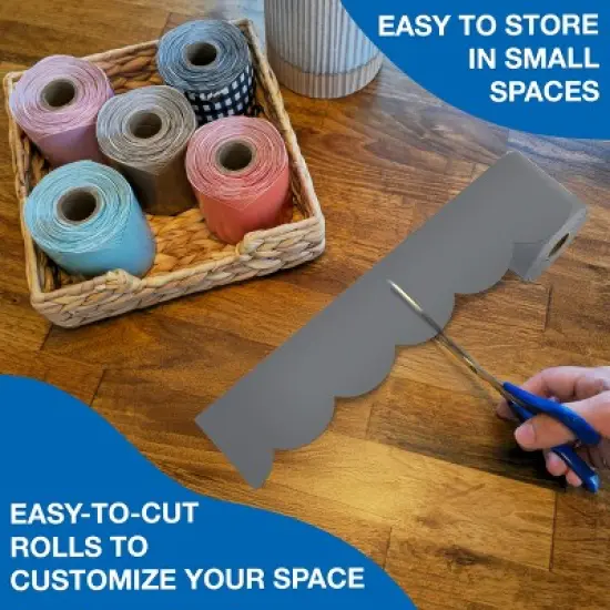 Carson Dellosa Education 65' Steel Gray Rolled Scalloped Bulletin Board Borders (1 roll) image {4}