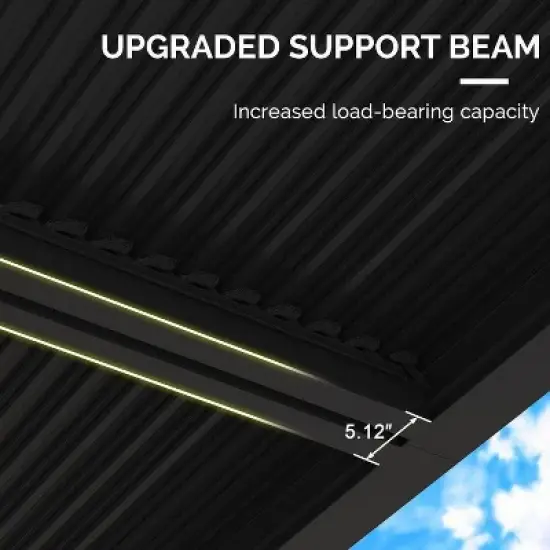 PURPLE LEAF Louvered Pergola Outdoor Aluminum Pergola with Adjustable Roof for Deck Backyard Garden Grey Hardtop Gazebo image {4}