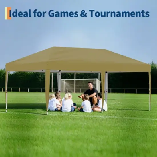 10x20 Heavy Duty Pop Up Canopy w/4 Sidewalls, Roller Bag, 4 Weights, 8 Stakes & 6 Ropes - 3 Height Adjustable image {6}