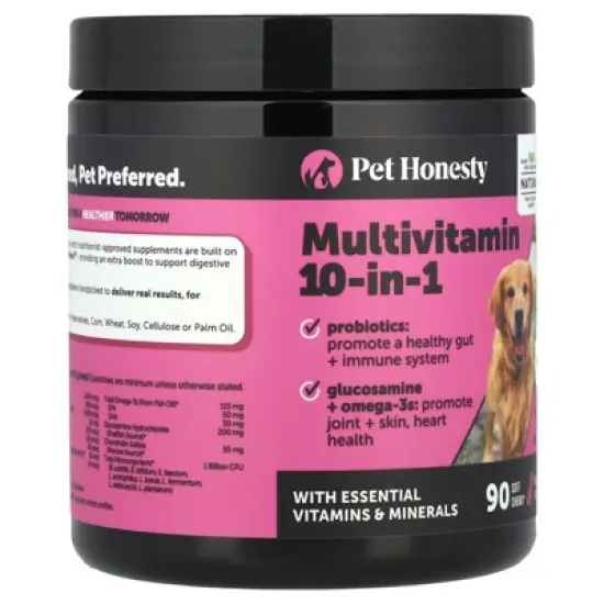 Pet Honesty Dog Multivitamin - 10 in 1 Dog Vitamins for Health & Heart - Fish Oil, Glucosamine, Probiotics, Omega Fish Oil - Dog Vitamins and image {3}