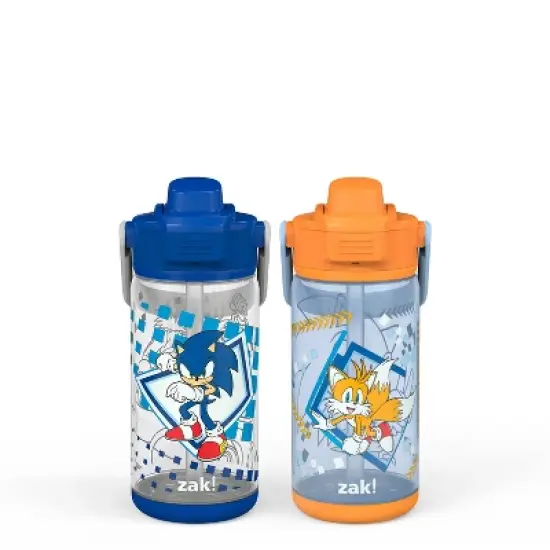Zak Designs 2pc 16oz Antimicrobial Beacon Bottles with Straw image {10}