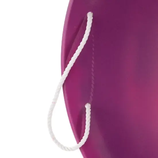 Slippery Racer ProDisc 26 Inch Heavy Duty Aluminum Iron Alloy Metal Kids Winter Saucer Snow Sled with Dual Riveted Soft Grip Rope Handles, Purple image {3}