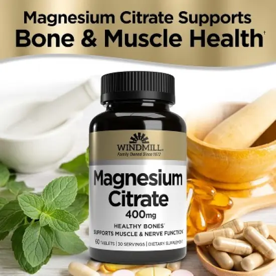 WINDMILL MAGNESIUM CITRATE 400MG TABLETS 60 CT image {2}