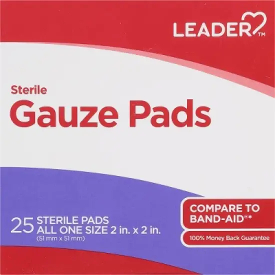 Leader Sterile Gauze Pads 2 in x 2 in 25 ea image {2}