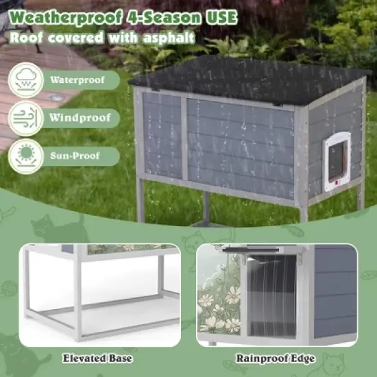 Wood  Outdoor Cat House image {5}