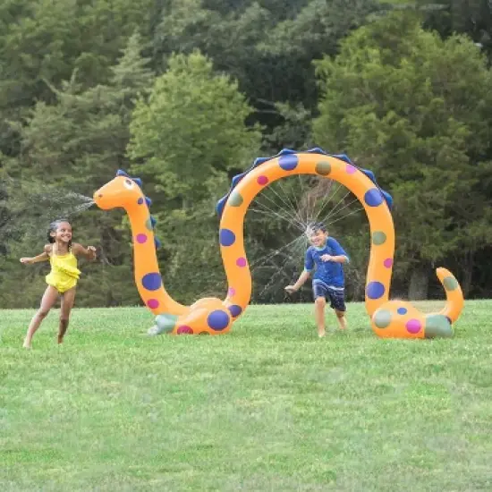 HearthSong 7-Foot Wide Mister Monster Inflatable Water Sprinkler with Two Spray Points image {9}