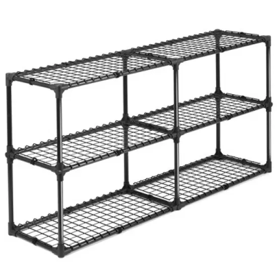 FONTOI Baker's Racks, 3 Tier Wire Shelf with Cover(2 Pack), FreeStanding Metal Storage Rack for Entrance Garage Kitchen Office, Black, 57"*14"*31" image {5}