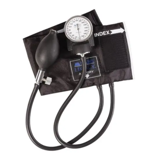MABISLegacy Adult Cuff Arm Aneroid Sphygmomanometer Unit 2-Tubes Black 1 Each image {1}