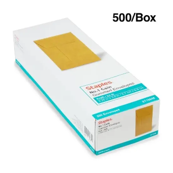 MyOfficeInnovations Gummed Currency Envelopes 2 1/4" x 3 1/2" Brown 500/Box (19848-CC) 535062 image {3}