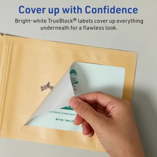 Avery TrueBlock Matte White Paper Labels,  2" x 6" Rectangle image {2}