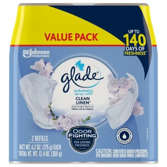 Glade Clean Linen Automatic Spray Refill - 2pk image {3}