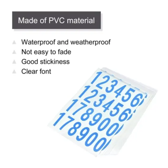 Unique Bargains Office Home Warehouse Self-Adhesive 12345178900 Mailbox Number Stickers 30 Sheets image {2}