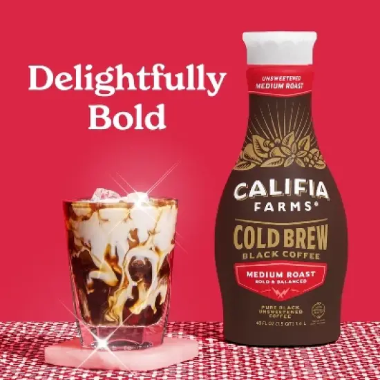 Califia Farms Pure Black Medium Roast Cold Brew Coffee - 48 fl oz image {2}