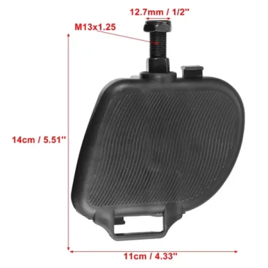 Unique Bargains Exercise Bike Pedals with Straps Indoor Cycling Parts Non Slip 1/2'' Fixed Gear Bike Pedals Black 1 Pair image {2}