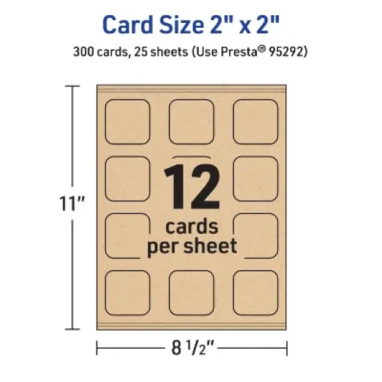 Avery Square Cards with Rounded Corners, 2" x 2", Kraft Brown, 300ct image {4}