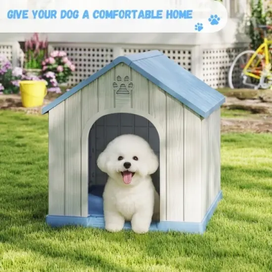 Dolonm Waterproof Dog House Indoor/outdoor Pet Dog House Sloping Roof image {4}